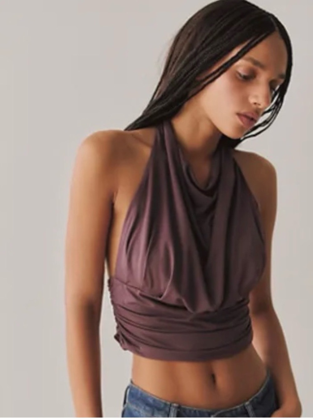 NWT Free People Intimately We're Going Out Crop Top 109200550 Brown Stone size M